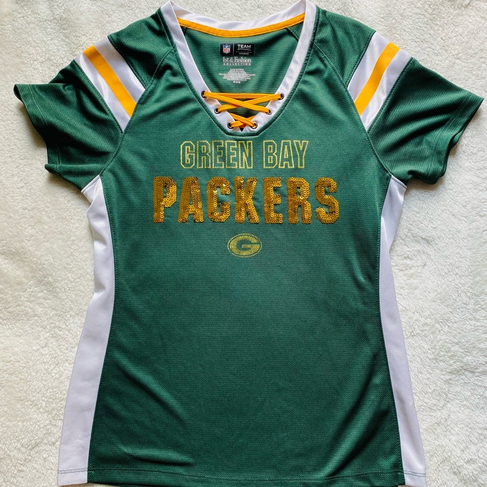 Green Bay packers sequin womens shirt M